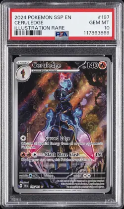 2024 POKEMON SSP EN-SURGING SPARKS ILLUSTRATION RARE #197 CERULEDGE PSA 10 - Image 1