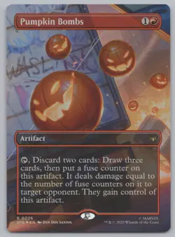 MTG - FOIL Pumpkin Bombs (Borderless) - Spider-Man (SPE) -e515 - Image 1