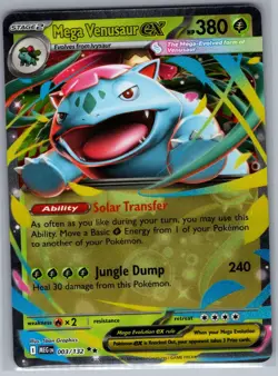 Mega Venusaur ex 003/132 ME01: Mega Evolution - Pokemon Card - NM - Image 1
