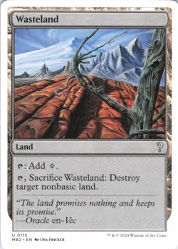 MTG Wasteland (White Border) (115) | NM | Mystery Booster 2 (MB2) - Image 1