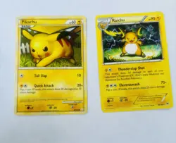 Pokemon TCG Pikachu 78/123 & Raichu 49/162 Regular 2-Card Lot English - Image 1