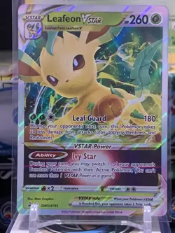 Leafeon VSTAR SWSH195 Black Star Promo Ultra Rare Holo Pokemon TCG Card NM 7K - Image 1