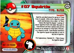 Squirtle #7 Topps Trading Cards Series 1 Pokemon Near Mint - Image 2