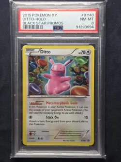 Pikachu Ditto XY40 Black Star Promo PSA 8 2015 Pokemon XY Card Swirl In Hand! - Image 3