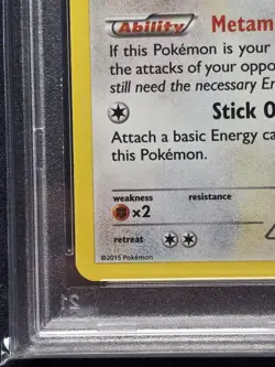 Pikachu Ditto XY40 Black Star Promo PSA 8 2015 Pokemon XY Card Swirl In Hand! - Image 4