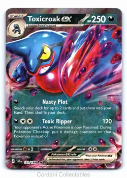 Toxicroak EX 131/198 - Scarlet & Violet Base Set - Pokemon Card - Near Mint - Image 1