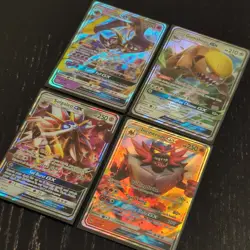 2017 Pokemon TCG Sun Moon 4 Card GX Lot Incineroar Lunala - Ultra Rare Full Holo - Image 2