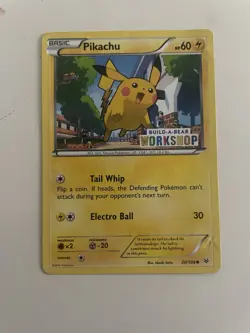 Pikachu Promo Card 20/108 Build a Bear Workshop Stamped MP, dents on back - Image 1