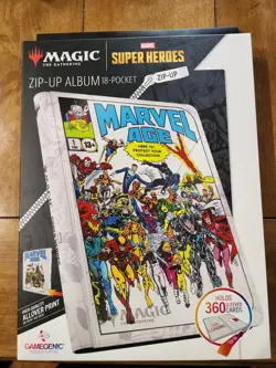 Marvel Super Heroes 18 pocket zip up card album, Magic The Gathering, Marvel Age - Image 1
