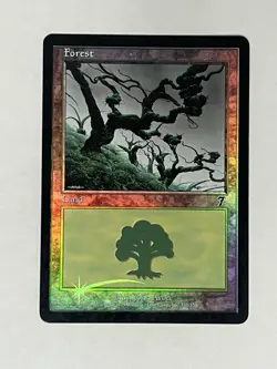 MTG Magic the Gathering 7th Edition Forest 331/350 FOIL Vintage 2001 Wizards - Image 1