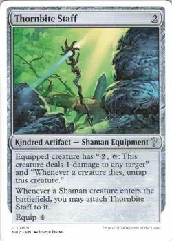 MTG Thornbite Staff (White Border) (99) | NM | Mystery Booster 2 (MB2) - Image 1