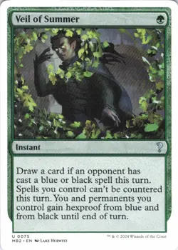MTG Veil of Summer (White Border) (75) | NM | Mystery Booster 2 (MB2) - Image 1