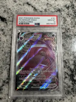 2021 POKEMON SWORD & SHIELD FUSION STRIKE #157 FULL ART/GENGAR VMAX PSA 10 - Image 1