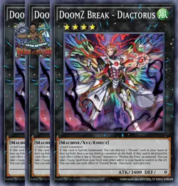 Yugioh! 3x DoomZ Break - Diactorus DOOD-EN046 Super Rare 1st Ed NM - Image 1