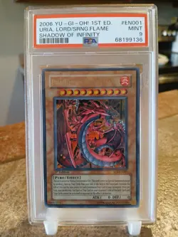 Yugioh Uria Lord of Searing Flames PSA 9 SOI-EN001 1st Edition (Case Scuffs) - Image 1