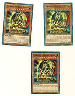 Set Of 3 Pharaonic Guardian Sphinx Lightning Overdrive 1st Edition Yugioh - Image 1