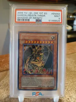 Yugioh Hamon, Lord of Striking Thunder PSA 9 SOI-EN002 1st Edition (Case Scuffs) - Image 1