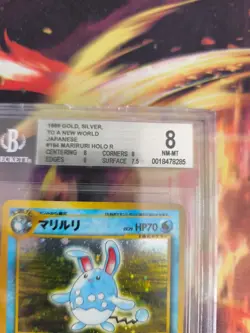 Pokemon Card Azumarill Neo Genesis GSNW Holo 2000 Rare Japanese BGS Beckett 8 - Image 4