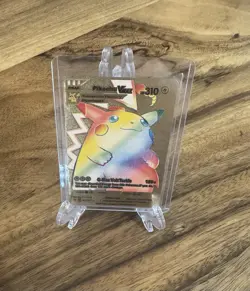Rainbow PIKACHU VMAX - Gold Foil Pokemon Card HP310 44/185 Fan Art CARD - Image 1