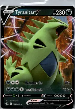 Pokemon TCG Tyranitar V 158/264 Fusion Strike Holo NM - Image 1