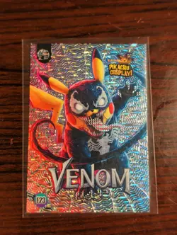 Pokemon Pikachu Cosplay Horror Holo Card E23 SILVER Venom - Image 1