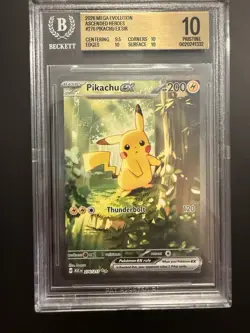 BGS Pristine 10 Pikachu EX 276/217 SIR Ascended Heroes Mega Evolution Pokemon - Image 1
