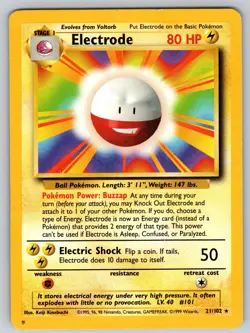 Electrode 21/102 Rare Base Set Unlimited Pokemon Heavily Played - Image 1