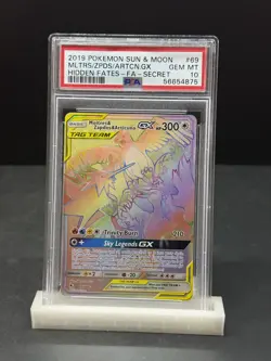 Moltres/Zapdos/Articuno GX #69 2019 Pokemon S&M Hidden Fates-Fa-Secret PSA 10 - Image 1