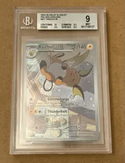 2023 Pokemon Paldea Evolved Raichu 211/193 Illustration Rare Holo BGS 9 - Image 1