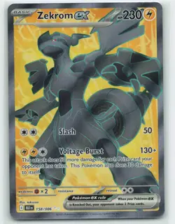 2025 Pokemon, Black Bolt, #158/86 Zekrom ex, Full Art Ultra Rare NM - Image 1