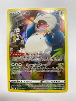 Pokemon 2022 Lost Origin Snorlax TG10/TG30 Full Art Holo Trainer Gallery - Image 1