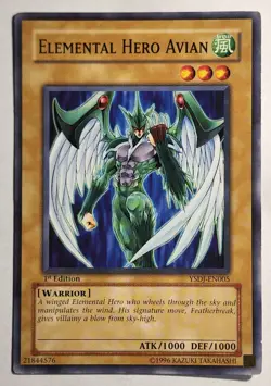 Yugioh Elemental Hero Avian YSDJ-EN005 Common 1st Edition - Image 1