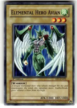 Yu-Gi-Oh! TCG Normal Elemental HERO Avian DP1-EN001 NM Regular - Image 1