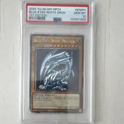Yu-Gi-Oh! Blue-Eyes White Dragon PSA 10 MP24-EN001 QCSR Holo 1st Ed 2024 - Image 1