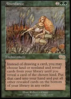 1x Abundance Light Play, English Urza's Saga MTG Magic - Image 1
