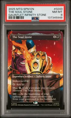 2025 MTG MARVEL'S SPIDER-MAN #0243 THE SOUL STONE PSA 8 - Image 1