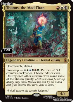 Thanos, the Mad Titan EN [MSH - 233] - NM [Foil] TCG MTG - Image 1
