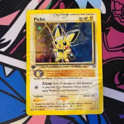 Pichu 12/111 Holo Rare Neo Genesis Pokemon 1st Edition Holo Damaged - Image 1