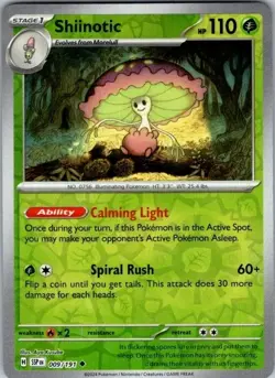 SHIINOTIC 009/191 REVERSE HOLO SURGING SPARKS POKEMON NM/MINT PACK FRESH - Image 1