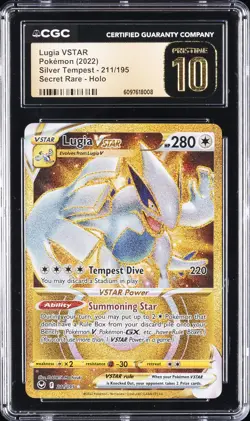 2022 POKEMON SWORD & SHIELD SILVER TEMPEST FULL ART/LUGIA VSTAR CGC 10 PRISTINE - Image 1