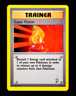 2000 Pokemon SUPER POTION Base Set 2 Edition RED INK ERROR Misprint Card 117/130 - Image 1