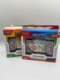 Pokemon TCG First Partner Illustration Collection Series 1 and 2 Sealed Set - Image 1