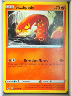 Sizzlipede 038/202 Common Sword & Shield Pokemon Near Mint - Image 1