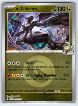 N's Zekrom (Poke Ball) 155/217 Holo Rare Ascended Heroes Pokemon Reverse Holo NM - Image 1