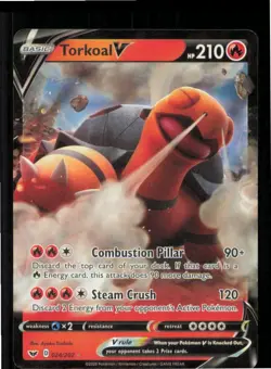 Torkoal V 024/202 Holo V Rare Sword & Shield Pokemon Holo Near Mint - Image 1
