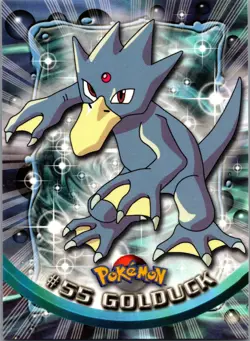 GOLDUCK #55 - BLUE Logo - NON-HOLO - SERIES 1 - TOPPS Pokemon CARD - NM/LP - Image 1
