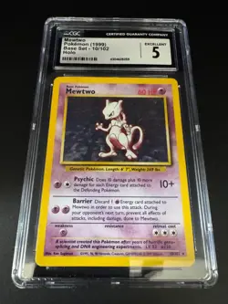 Mewtwo #10/102 Holo CGC 5 | 1999 Pokemon Base Set Unlimited - Image 3