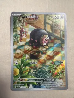 Pokemon Lechonk 209/197 SV03 Obsidian Flames Illustration Rare Full Art Holo - Image 1