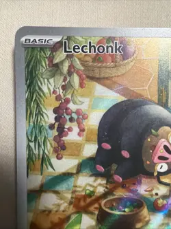 Pokemon Lechonk 209/197 SV03 Obsidian Flames Illustration Rare Full Art Holo - Image 2