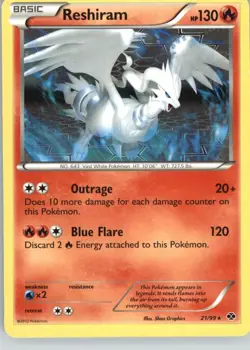 Reshiram 21/99 Rare Next Destinies Pokemon Near Mint - Image 1